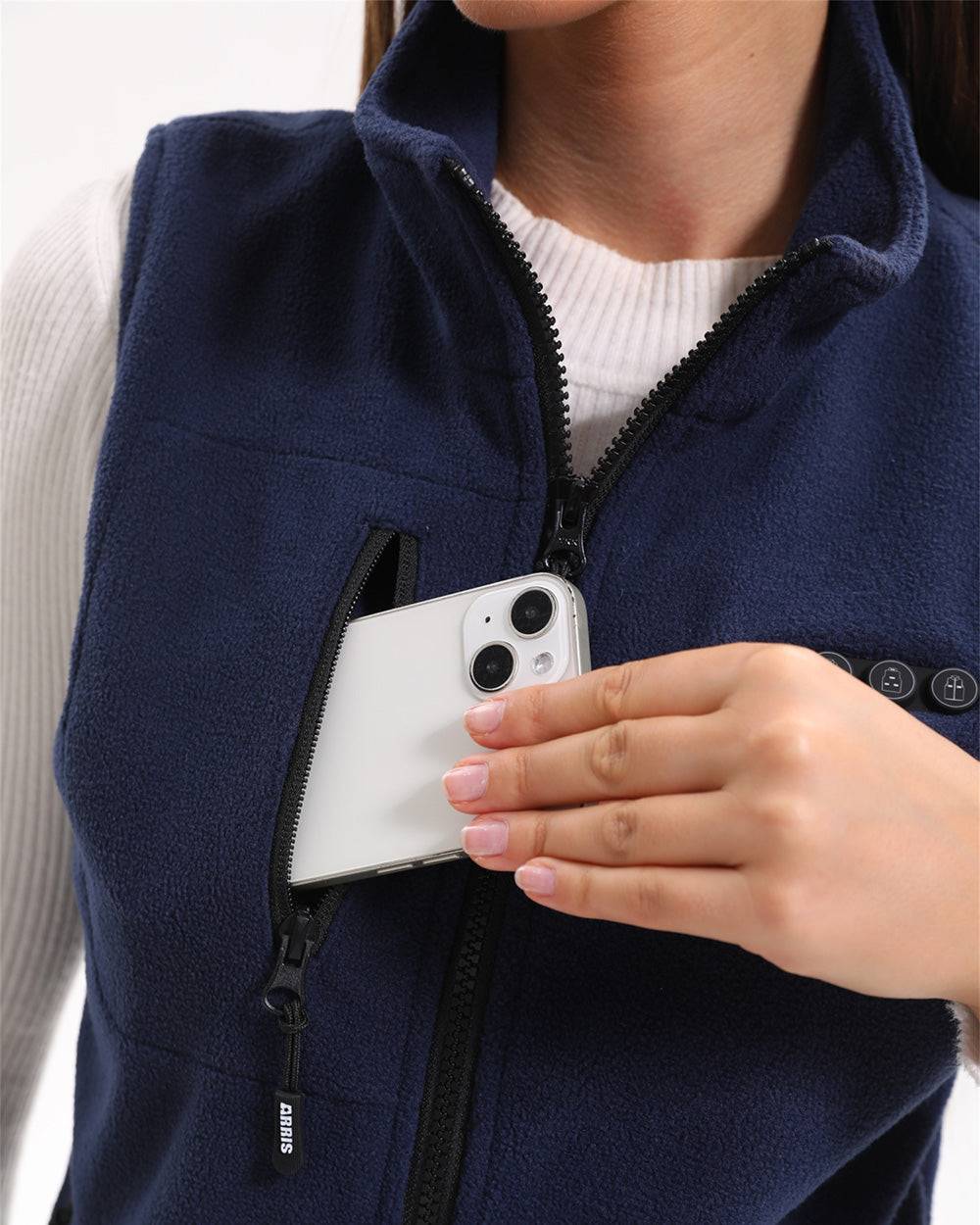 2024 New ARRIS Fleece Heated Vest For Women 7.4V Electric Warm Vest With 7500mah Battery Pack Size Adjustable