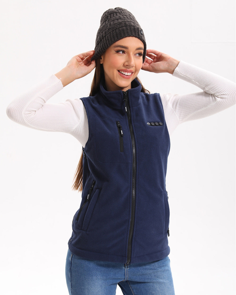 2024 New ARRIS Fleece Heated Vest For Women 7.4V Electric Warm Vest With 7500mah Battery Pack Size Adjustable