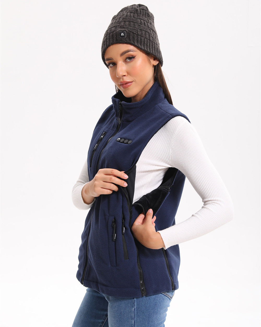 2024 New ARRIS Fleece Heated Vest For Women 7.4V Electric Warm Vest With 7500mah Battery Pack Size Adjustable