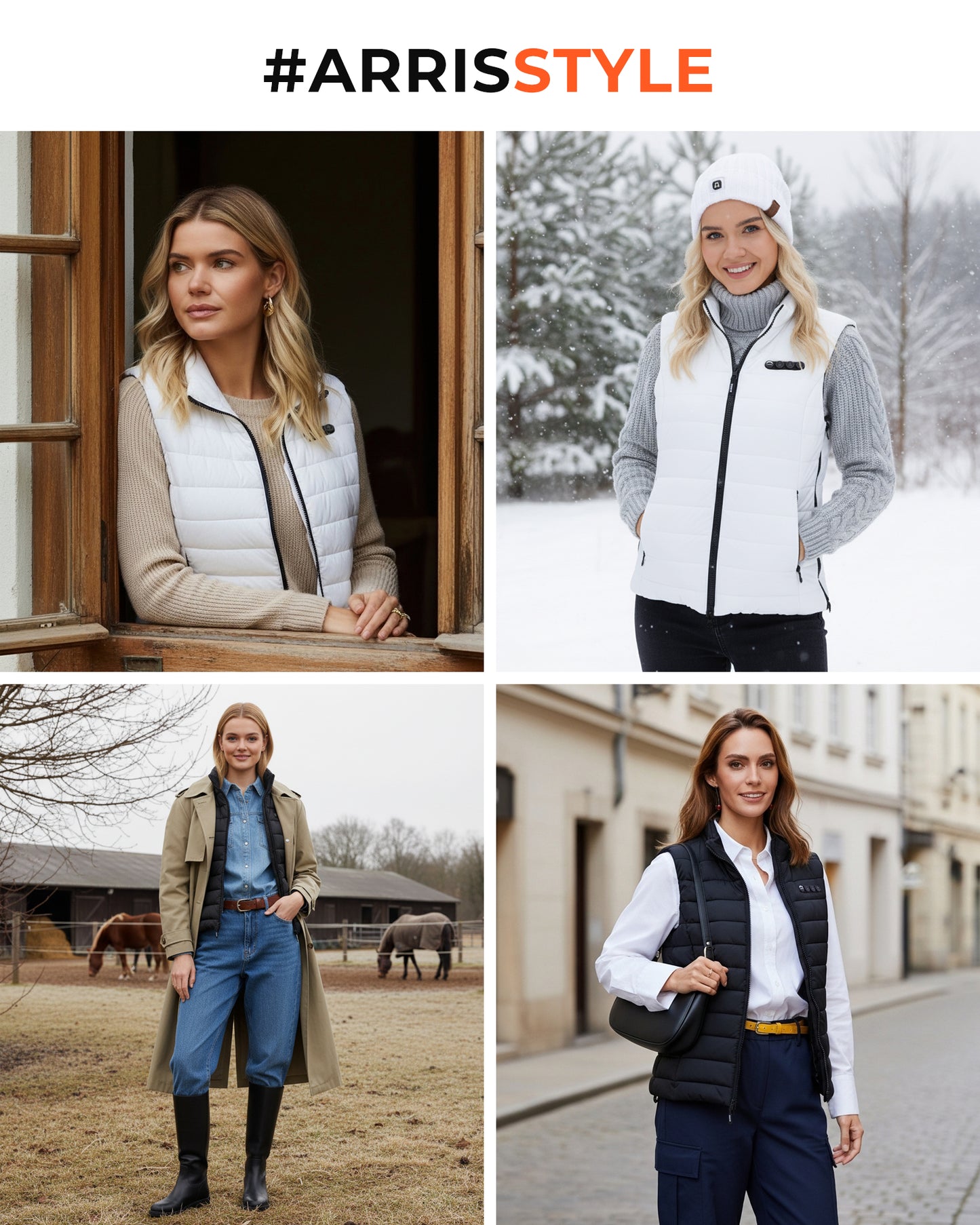 ARRIS 7.4V Graphene Heated Vest for Women Size Adjustable