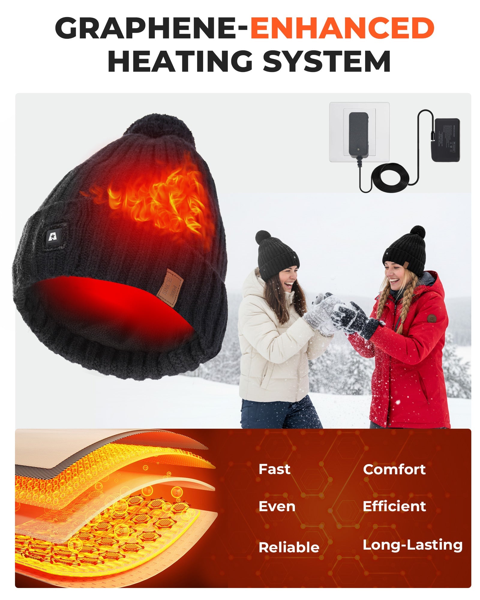 rechargeable heated beanie