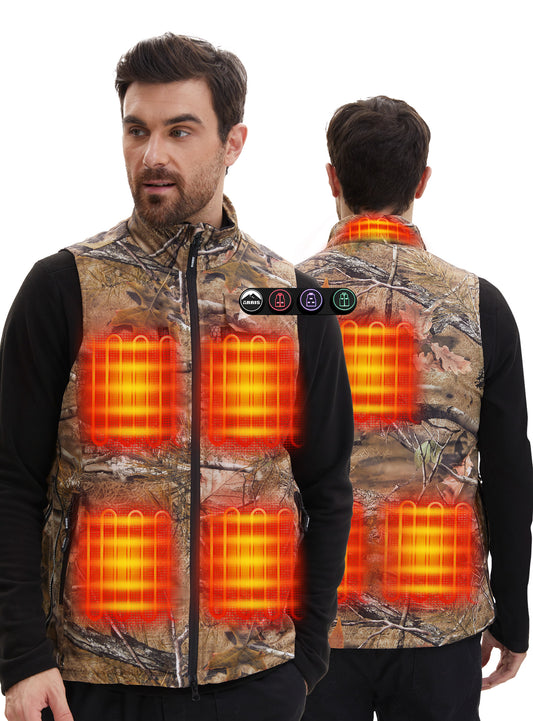 ARRIS Heated Hunting Vest for men, Size Adjustable 7.4V Camo Heating Vests with Battery for Hunting, Hiking