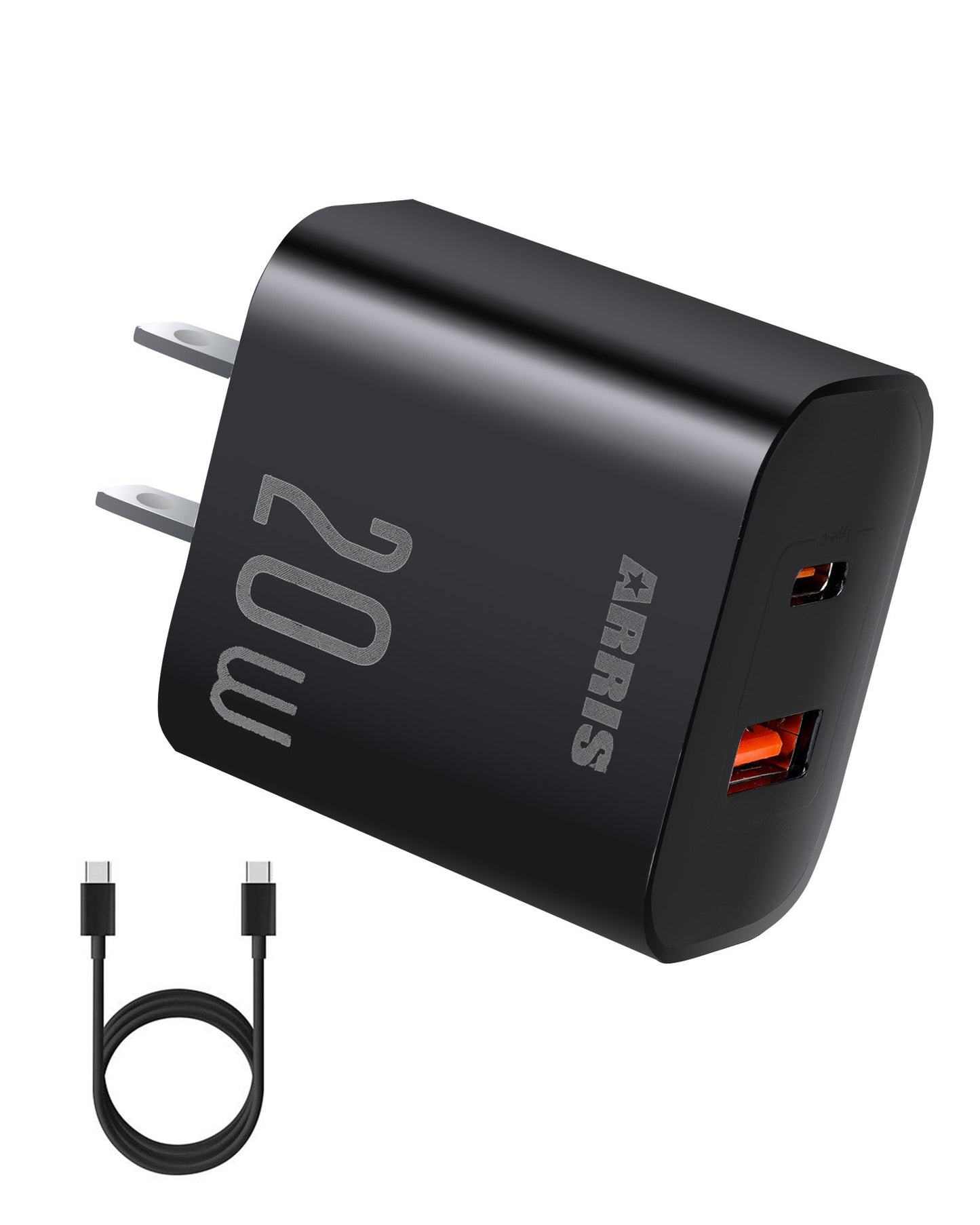 ARRIS 20W Fast USB C Charger for 2025 ARRIS Heated Vest 7.4V Battery 12V Battery, Dual Port USB Fast Wall Charger