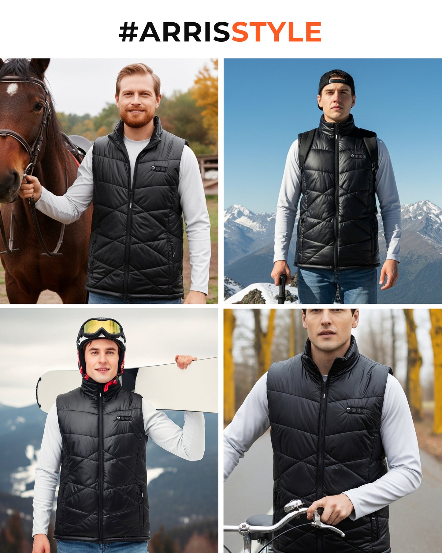 New ARRIS 12V Men's Heated Puffer Vest