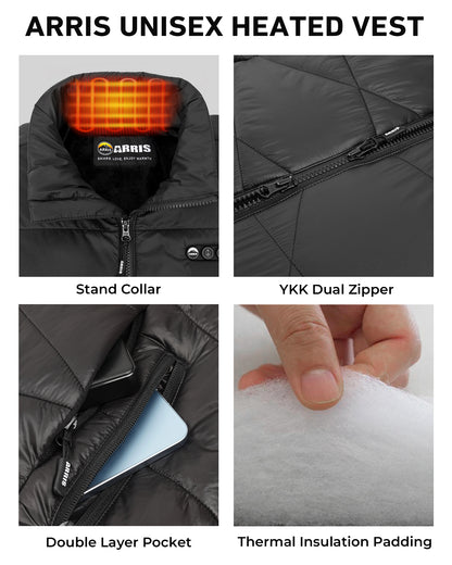 New ARRIS 12V Men's Heated Puffer Vest