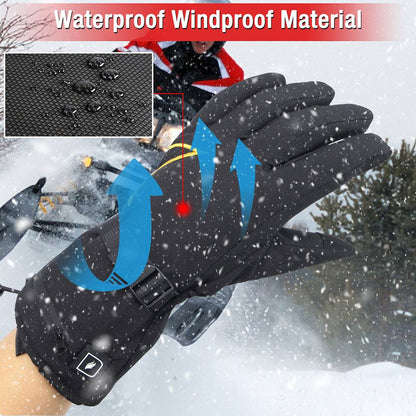 DUKUSEEK Heated Gloves for Men Women, Battery Powered Electric Glove with Touchscreen for Outdoor Activities