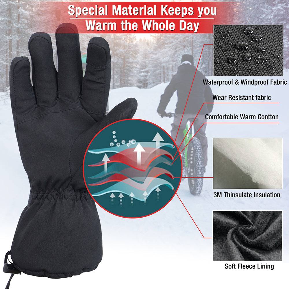 DUKUSEEK Heated Gloves for Men Women, Battery Powered Electric Glove with Touchscreen for Outdoor Activities