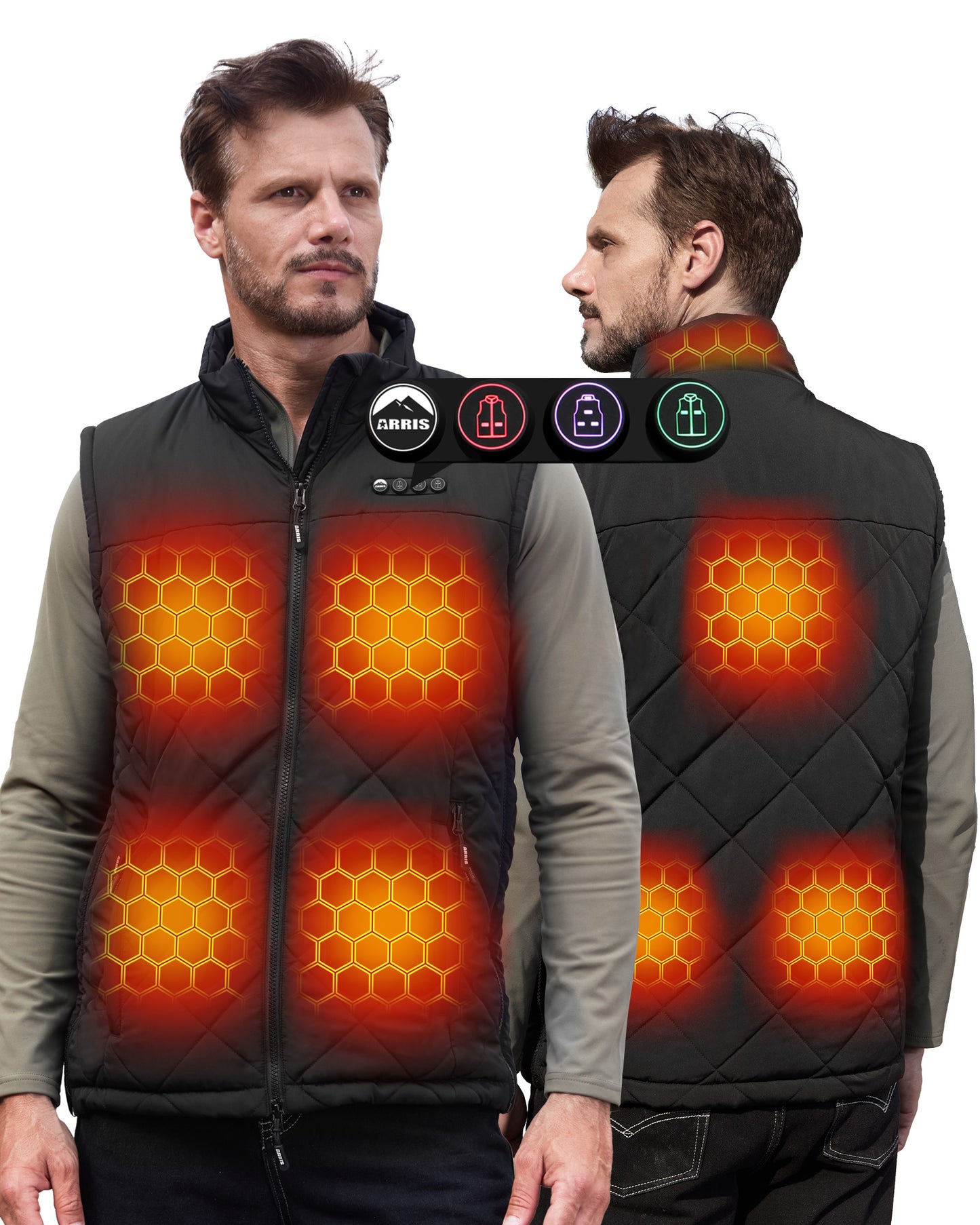 ARRIS 12V Heated Vest with Patented Size Adjustable Design