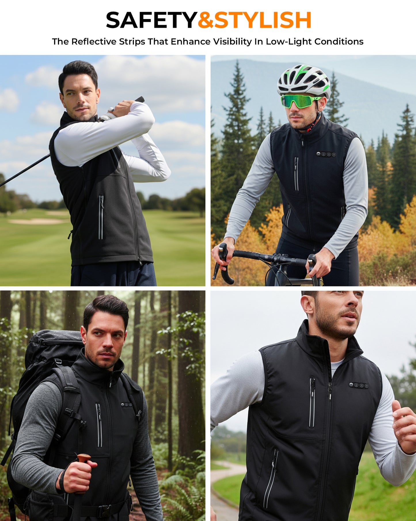ARRIS Heated Vest for Golf 7.4V Electric Battery Powered Softshell Vest for Men