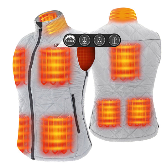ARRIS Heated Vest for Women, Size Adjustable 7.4V Electric Warm Vest 8 Heating Panels with Battery Pack