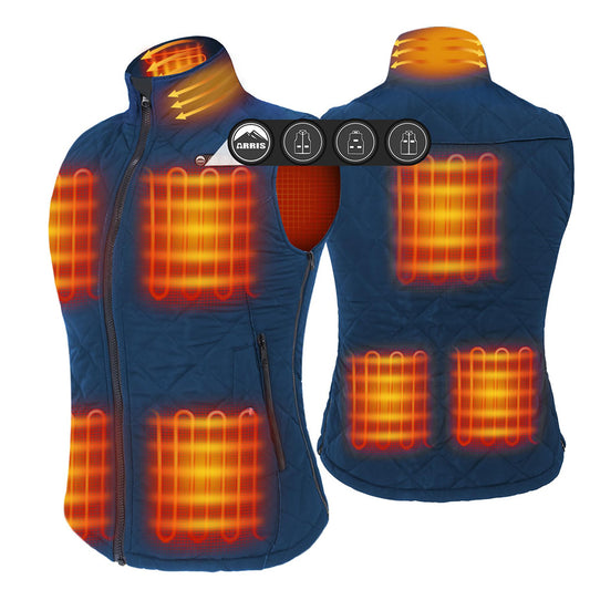 ARRIS Heated Vest for Women, Size Adjustable 7.4V Electric Warm Vest 8 Heating Panels with Battery Pack