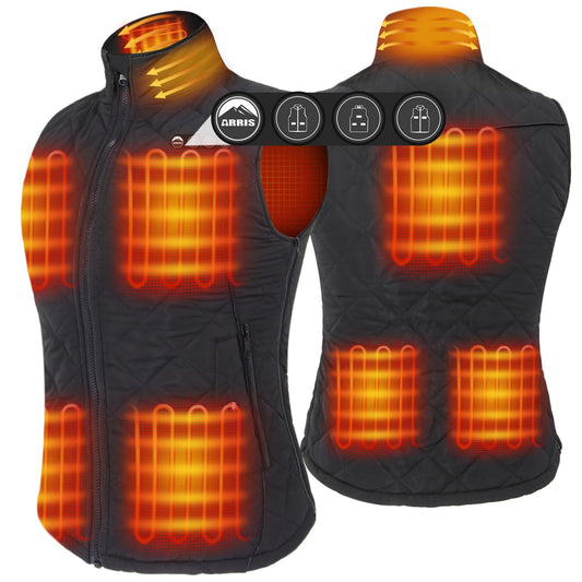 ARRIS Heated Vest for Women, Size Adjustable 7.4V Electric Warm Vest 8 Heating Panels with Battery