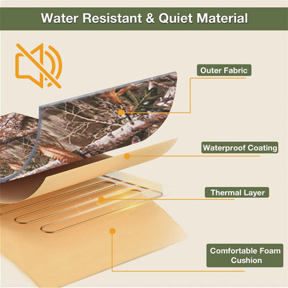 DUKUSEEK Heated Hunting Seat Cushion, Waterproof Hunting Cushion with Rechargeable Battery for Hunting Fishing Camping Sports Events Outdoor Activities