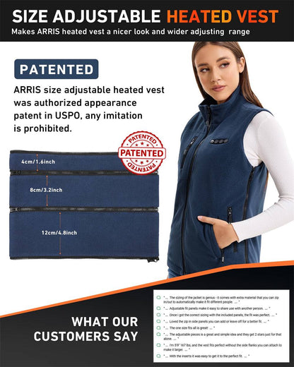 2024 New ARRIS Fleece Heated Vest For Women 7.4V Electric Warm Vest With 7500mah Battery Pack Size Adjustable