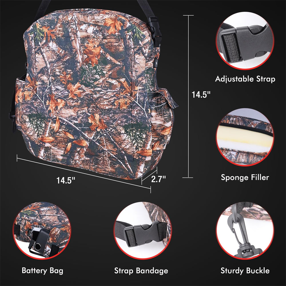 DUKUSEEK Heated Seat Cushion Electric Seat Warmer 3 Temp Settings for Hunting Ice Fishing Outdoor Activities