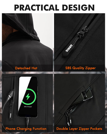 Arris Heated Jacket for Women, Electric Warm Heating Coat with 7.4V Rechargeable Battery