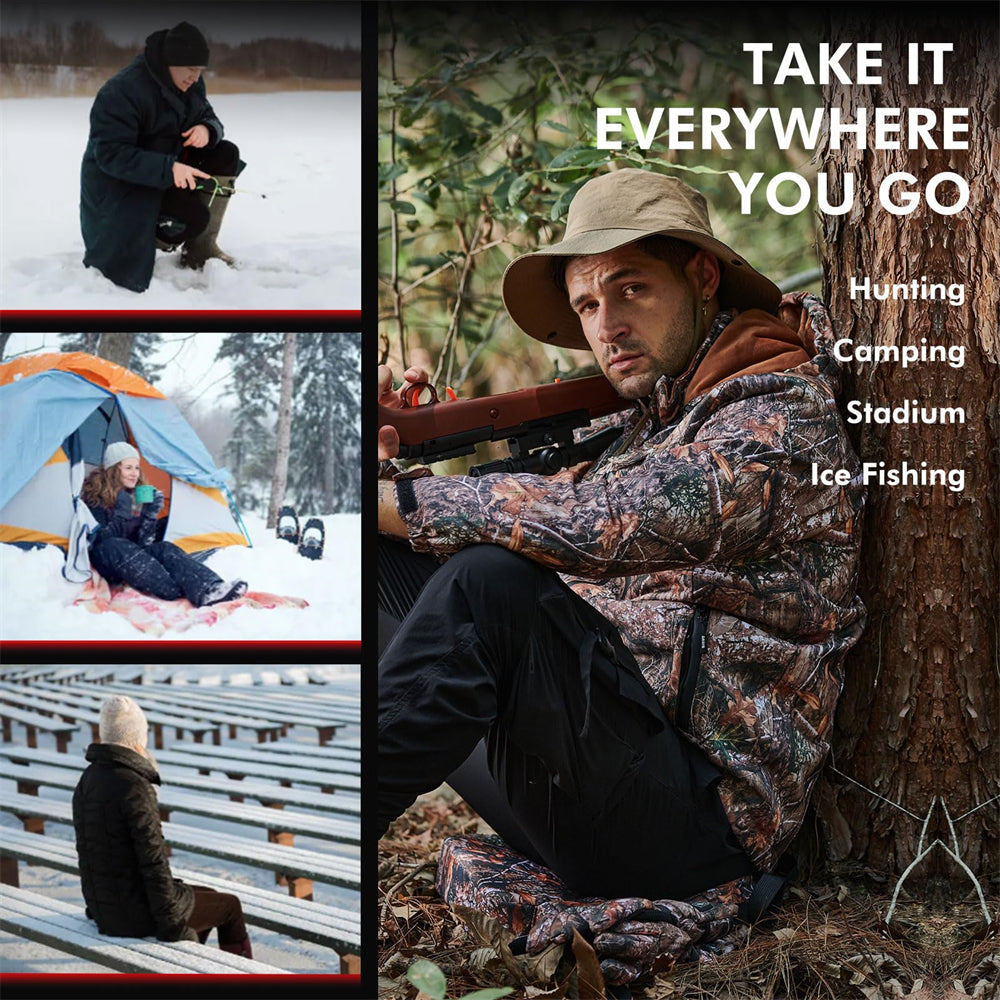 DUKUSEEK Heated Seat Cushion Electric Seat Warmer 3 Temp Settings for Hunting Ice Fishing Outdoor Activities