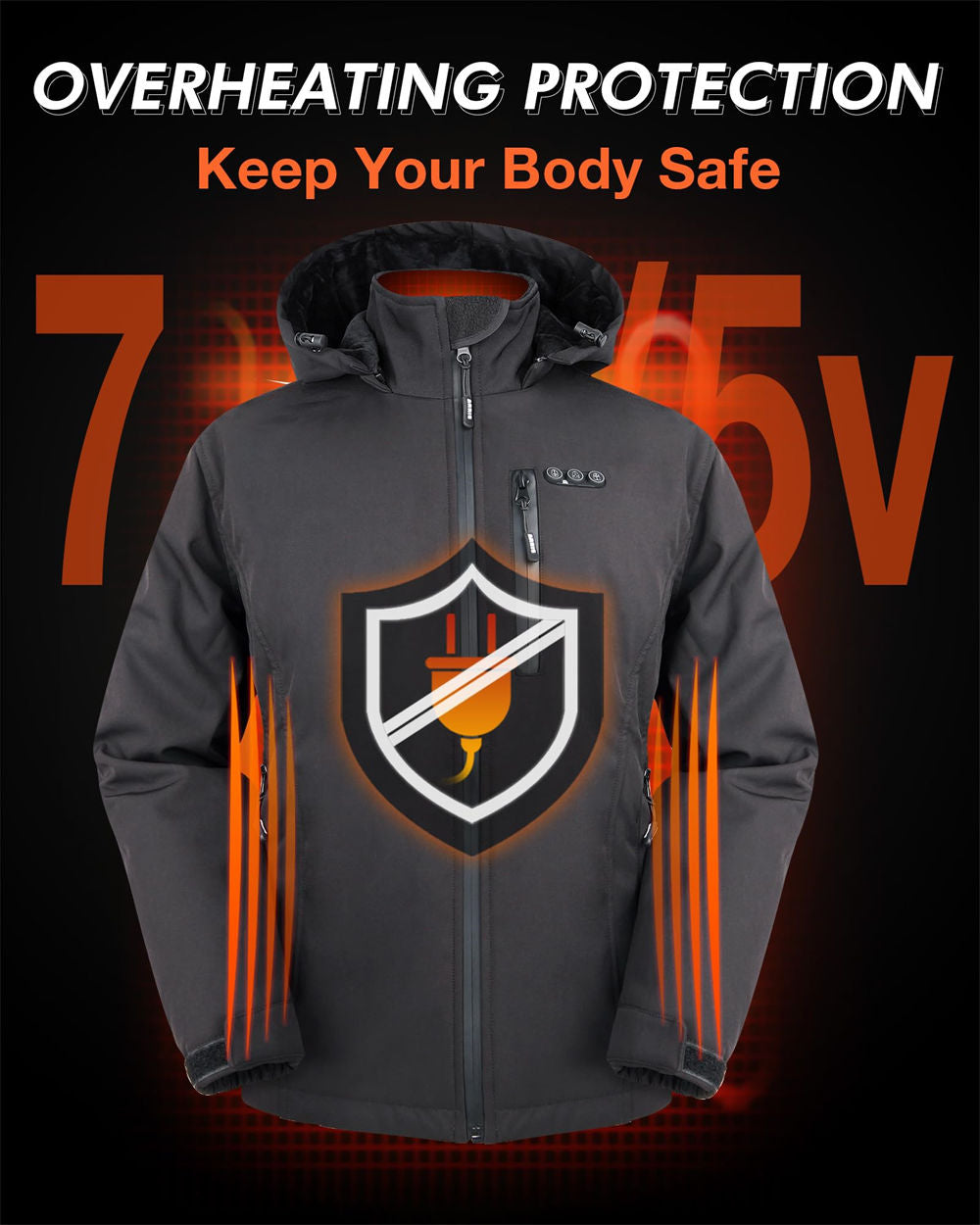 Arris Heated Jacket for Women, Electric Warm Heating Coat with 7.4V Rechargeable Battery