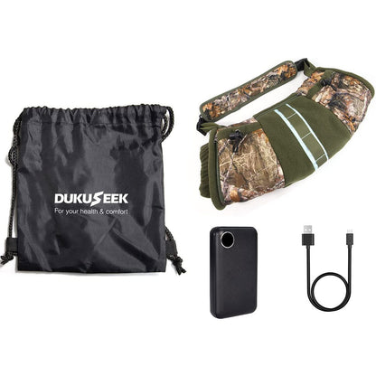 DUKUSEEK Heated Hand Muff for Hunting, Electric Hand Warmer Hunting Pouch with Rechargeable Battery for Winter Outdoor Hunting
